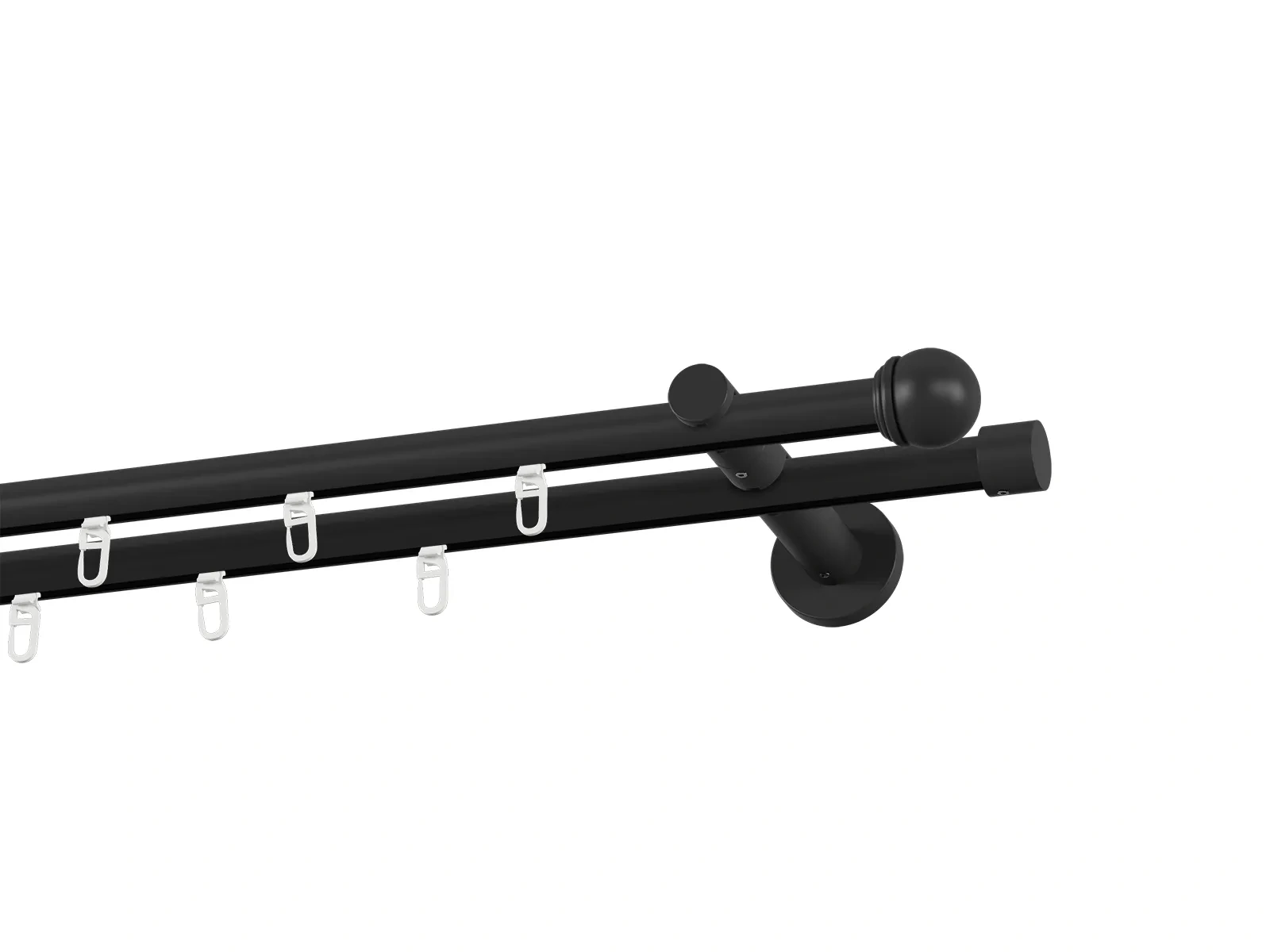 Garnýž 19x19mm drážková tyč - 2řada - TODI MAX - černá