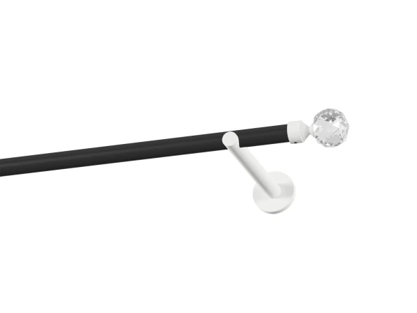 Garnýž 19mm obyčejná tyč - 1řada - KOULE CRYSTAL - černo bílá 1