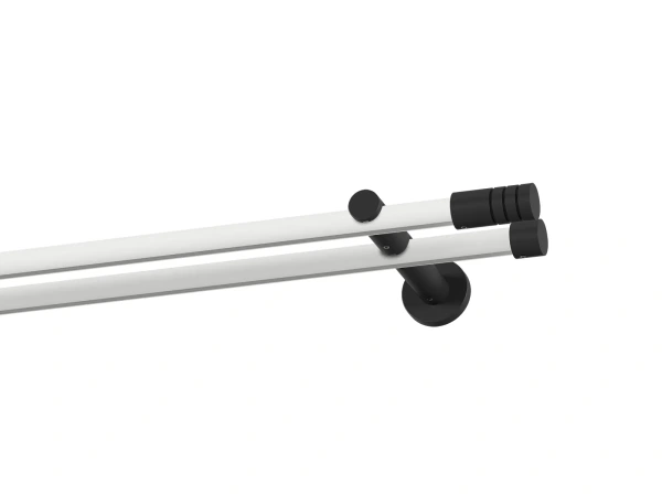 Garnýž 19x19mm drážková tyč - 2řada - TECHNO - bílo černá 1