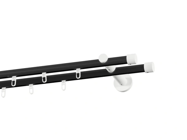 Garnýž 19x19mm drážková tyč - 2řada - PULLO - černo bílá