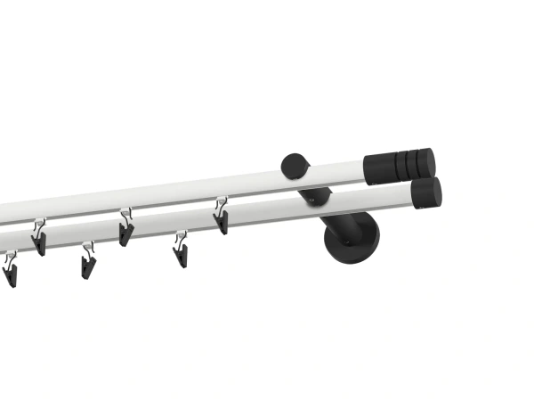 Garnýž 19x19mm drážková tyč - 2řada - TECHNO - bílo černá 2