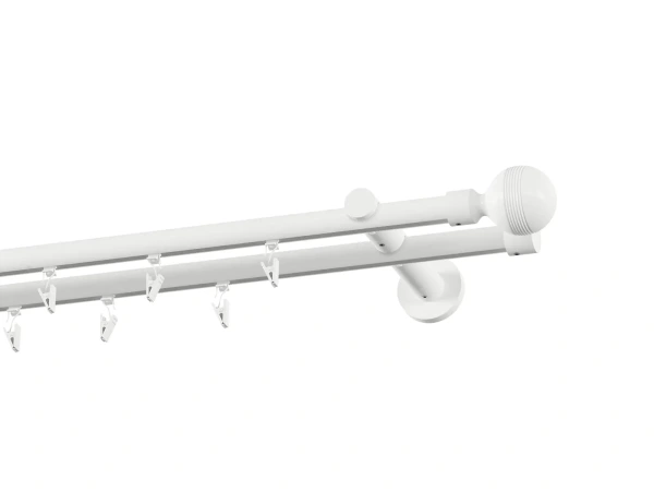 Garnýž 19x19mm drážková tyč - 2řada - GABI - bílá 2