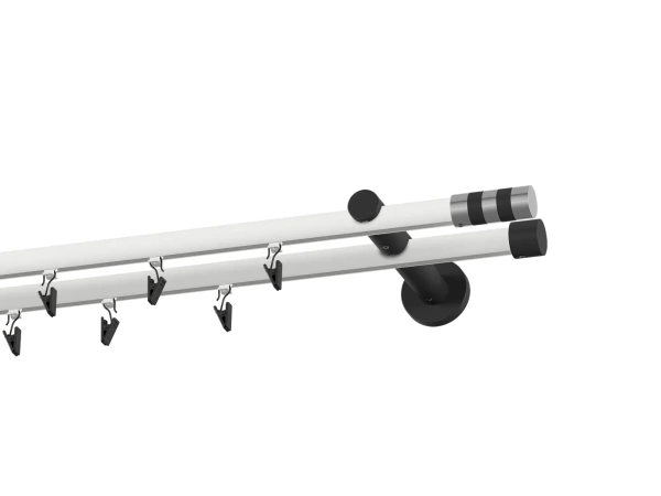 Garnýž 19x19mm drážková tyč - 2řada - VALEC - bílo černá 2