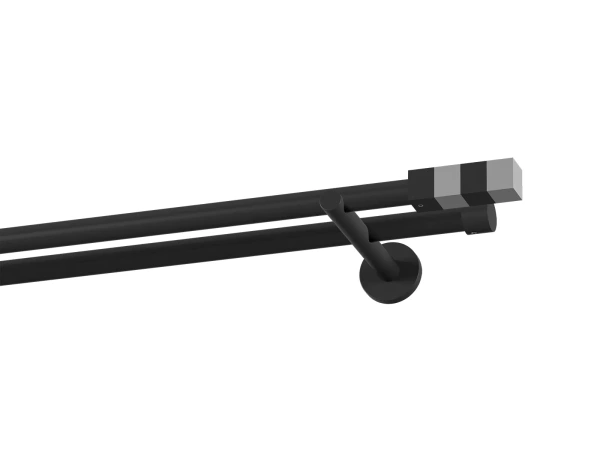 Garnýž 19x19mm obyčejná tyč - 2řada - KVADRAT - černá 1