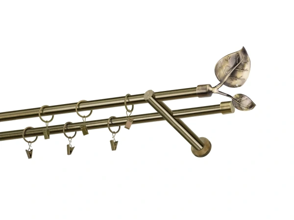 Garnýže 16x16mm - dvouřadá - LIST VELIKY - antik