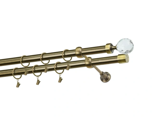 Garnýže 25x25mm - dvouřadá - KOULE CRYSTAL - antik