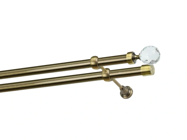 Garnýže 25x25mm - dvouřadá - KOULE CRYSTAL - antik 1