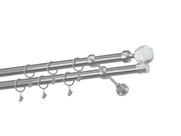 Garnýže 25x25mm - dvouřadá - KOULE CRYSTAL - satin