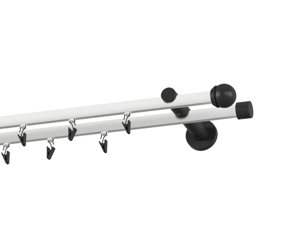 Garnýž 19x19mm drážková tyč - 2řada - TODI MAX - bílo černá 2