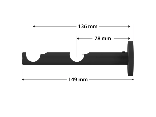 Garnýž 19x19mm obyčejná tyč - 2řada - PARIS - černá 3