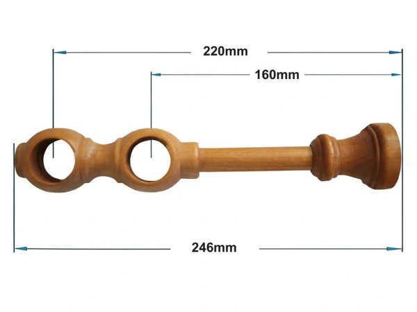 Garnýže dřevěná 28x28mm dvouřadá - DUB ZLATÝ 2