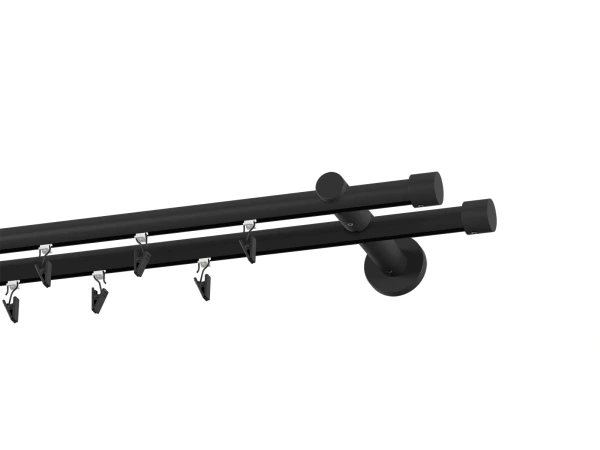 Garnýž 19x19mm drážková tyč - 2řada - PULLO - černá 2