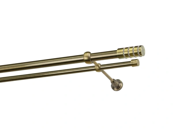 Garnýže 25x16mm - dvouřadá - CYLINDR CRYSTAL - antik 1