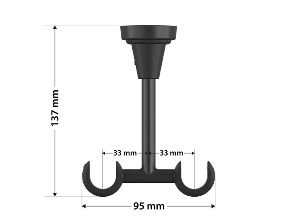 Garnýž 19x19mm obyčejná tyč - 2řada - PULLO - černá 5