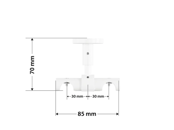 Garnýž 19x19mm drážková tyč - 2řada - KVADRAT - bílá 5