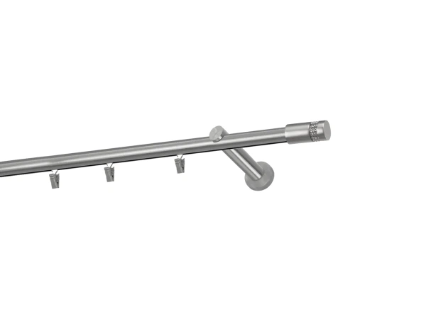 Garniža 19mm - drážková tyč - 1rad - CYLINDR CRYSTAL - satin