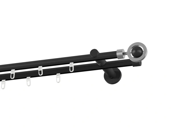 Garnýž 19x19mm drážková tyč - 2řada - SFERA - černá