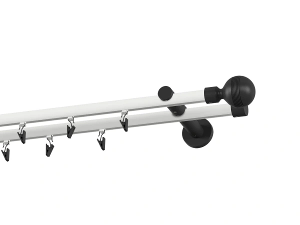 Garnýž 19x19mm drážková tyč - 2řada - GABI - bílo černá 2