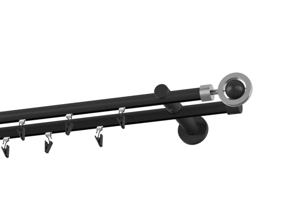 Garnýž 19x19mm drážková tyč - 2řada - SFERA - černá 2