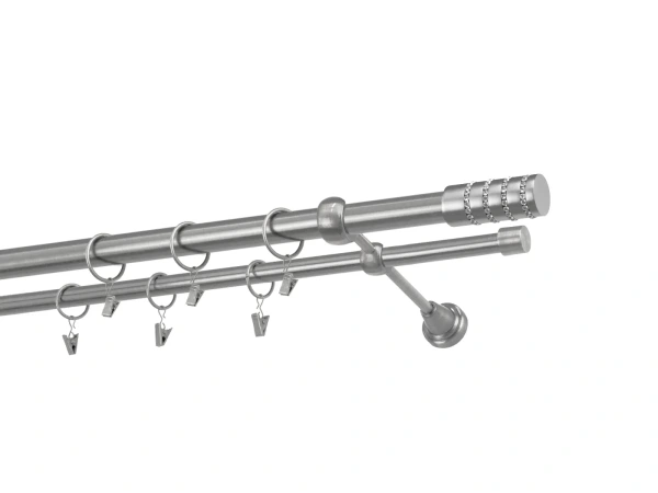 Garnýže 25x16mm - dvouřadá - CYLINDR CRYSTAL - satin