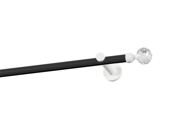 Garnýž 19mm drážková tyč - 1řada - KOULE CRYSTAL - černo bílá 1