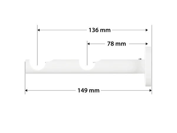 Garnýž 19x19mm obyčejná tyč - 2řada - PULLO - bílá 3