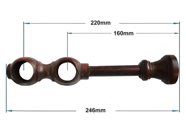 Garnýže dřevěná 28x28mm dvouřadá - OŘECH 2