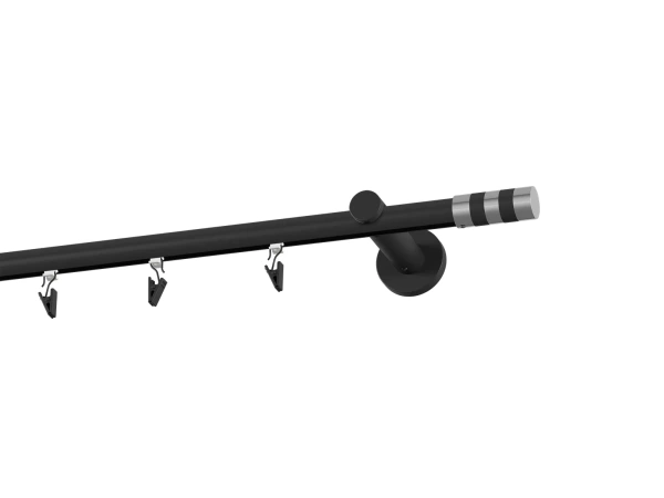 Garnýž 19mm drážková tyč - 1řada - VALEC - černá 2