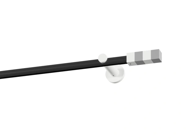 Garnýž 19mm drážková tyč - 1řada - KVADRAT - černo bílá 1