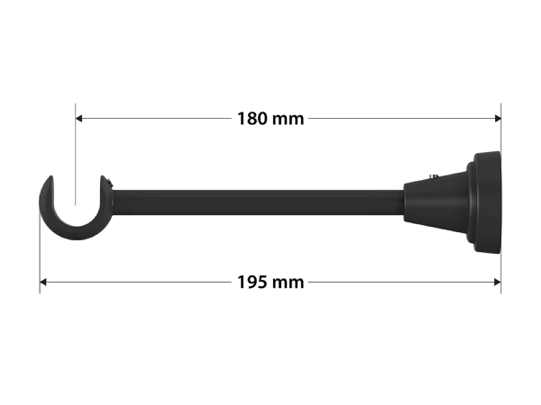Garnýž 19mm obyčejná tyč - 1řada - PULLO - černá 4