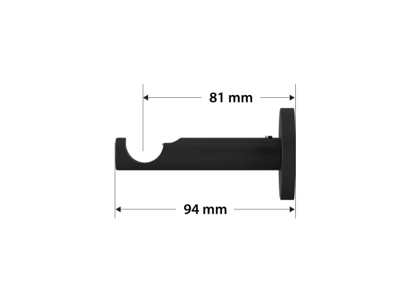 Garnýž 19mm obyčejná tyč - 1řada - PULLO - černá 3
