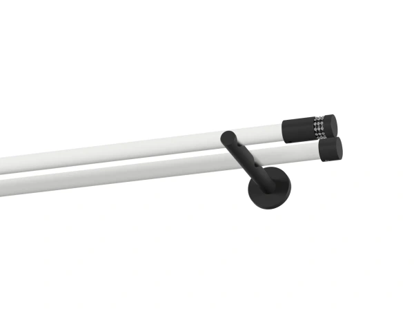 Garnýž 19x19mm obyčejná tyč - 2řada - CYLINDR CRYSTAL - bílo černá 1