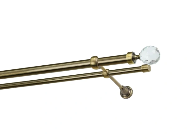 Garnýže 25x16mm - dvouřadá - KOULE CRYSTAL - antik 1