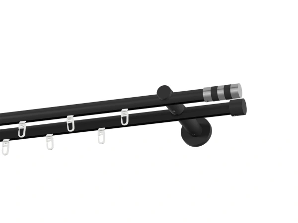 Garnýž 19x19mm drážková tyč - 2řada - VALEC - černá