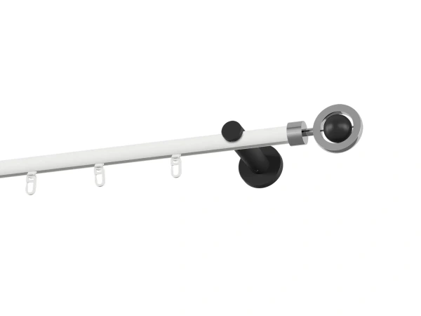 Garnýž 19mm drážková tyč - 1řada - SFERA - bílo černá