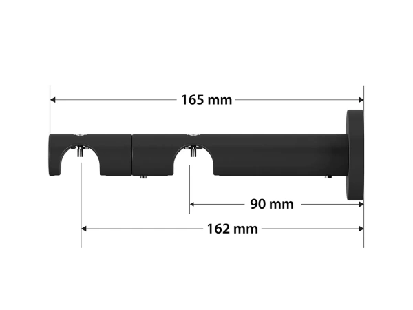 Garnýž 19x19mm drážková tyč - 2řada - CYLINDR CRYSTAL - černá 4