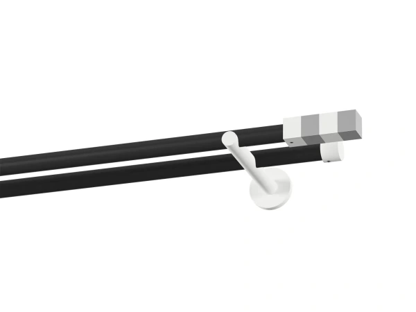 Garnýž 19x19mm obyčejná tyč - 2řada - KVADRAT - černo bílá 1