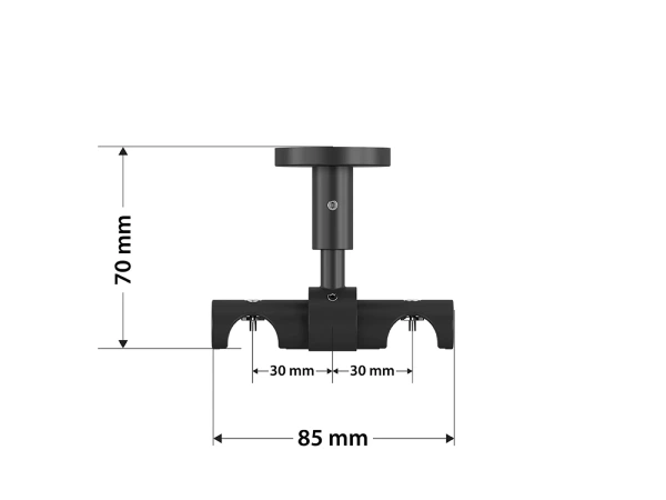 Garnýž 19x19mm drážková tyč - 2řada - CYLINDR CRYSTAL - černá 5